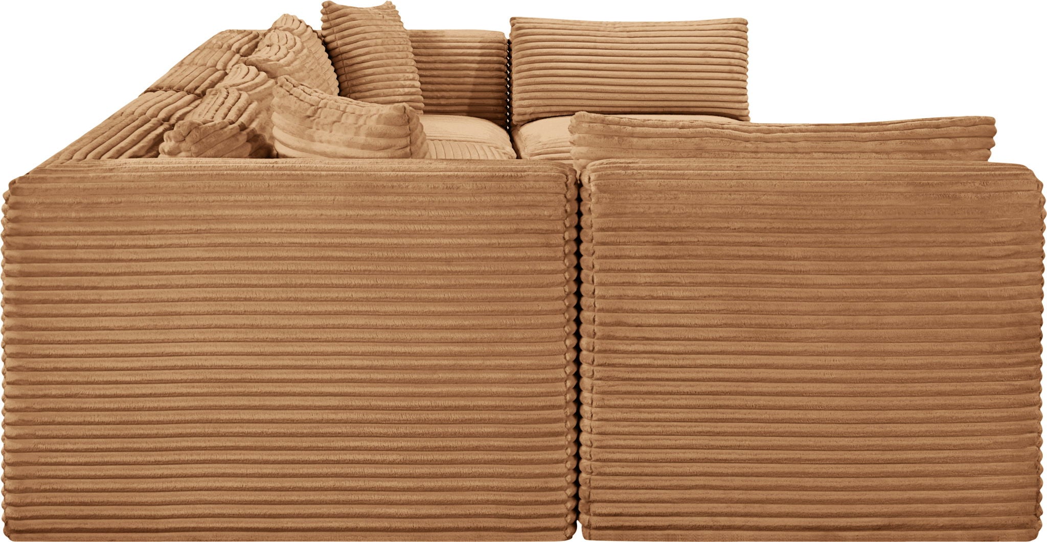 Shaggy - Fabric 7 Piece Modular U-Shaped Armless Sectional