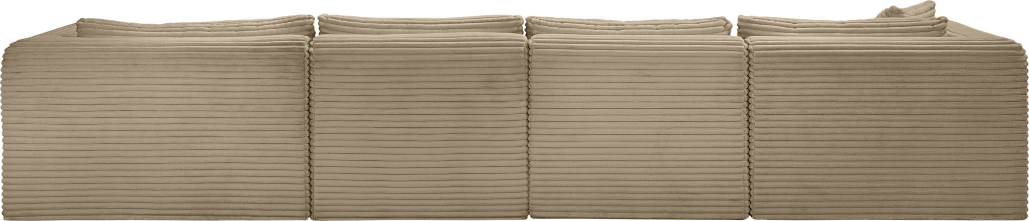 Shaggy - Fabric 5 Piece Modular Sectional With Chaise And Ottoman