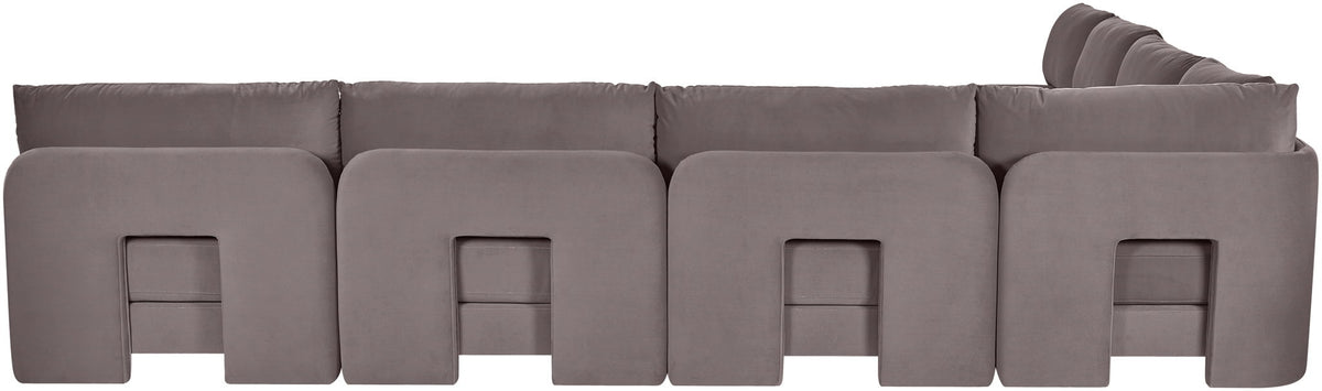 Hammond - Velvet Performance Fabric Upholstered 7 Piece Armless Sectional