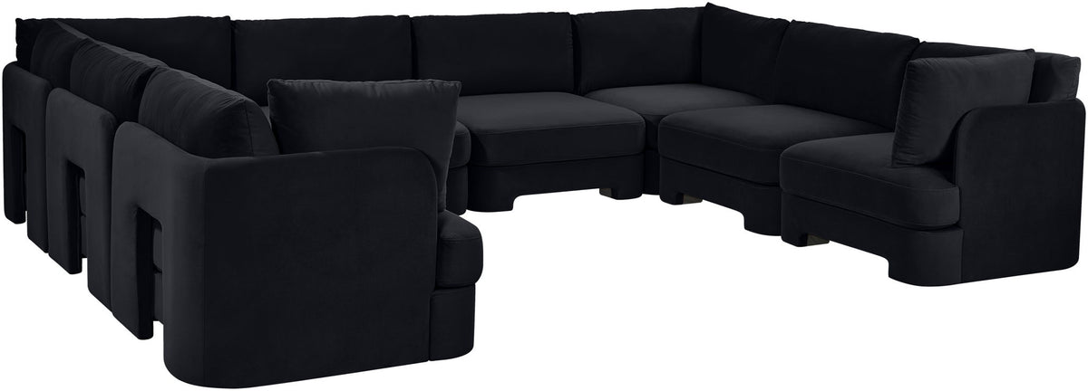 Hammond - Velvet Performance Fabric Upholstered 8 Piece U-Shaped Sectional