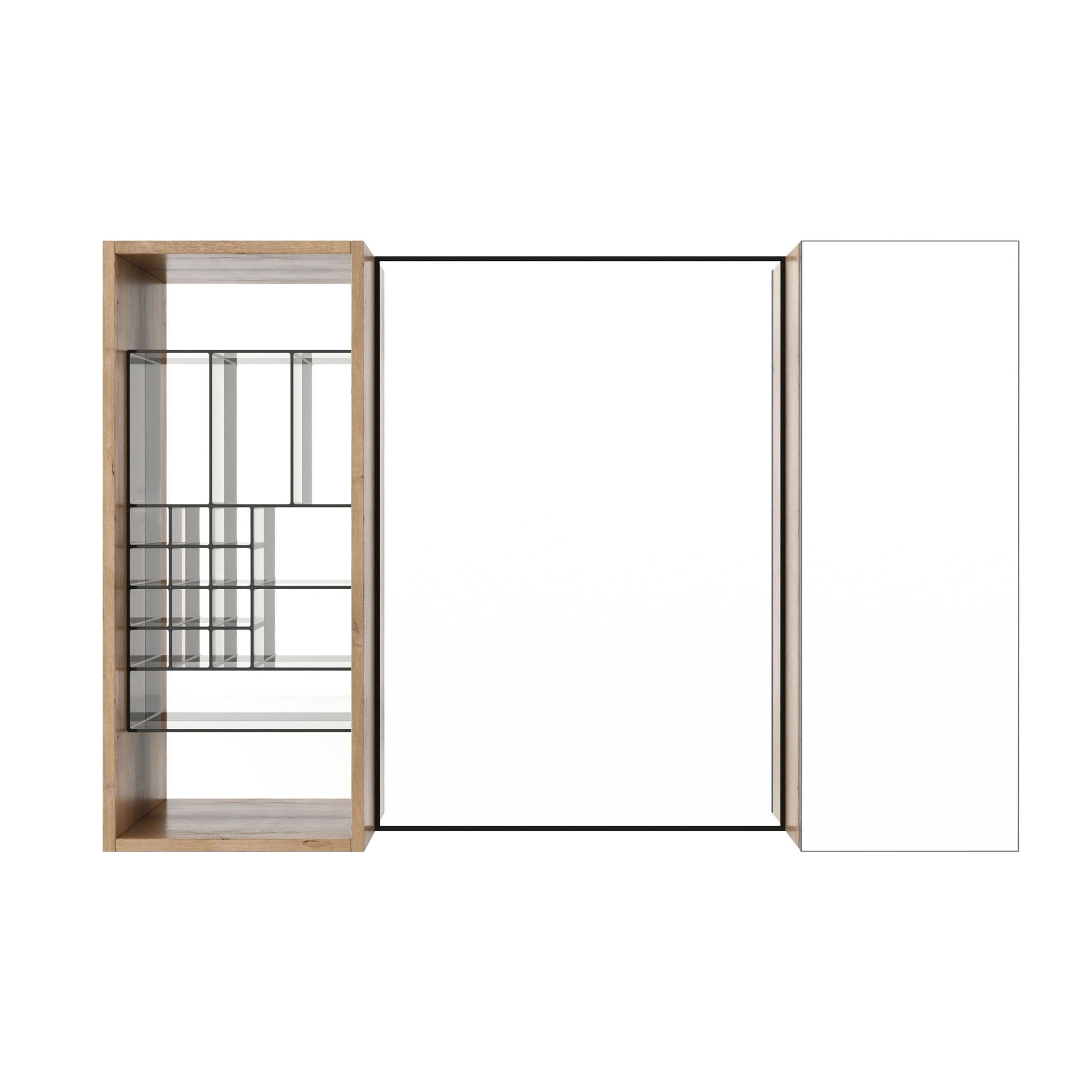 41.3" Wall Mounted Bathroom Cabinet With Adjustable Shelves Storage Unit - Imitative Oak