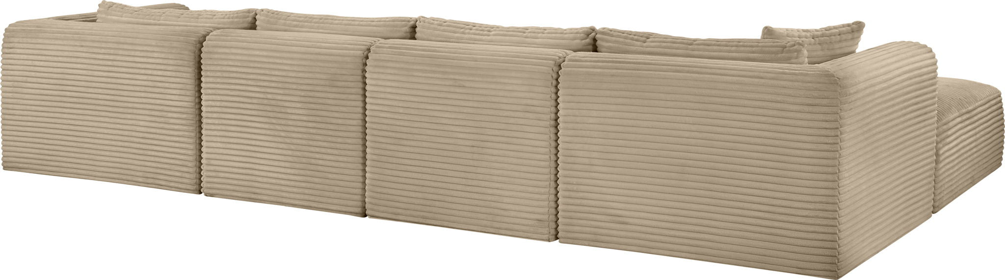 Shaggy - Fabric 5 Piece Modular Sectional With Chaise And Ottoman