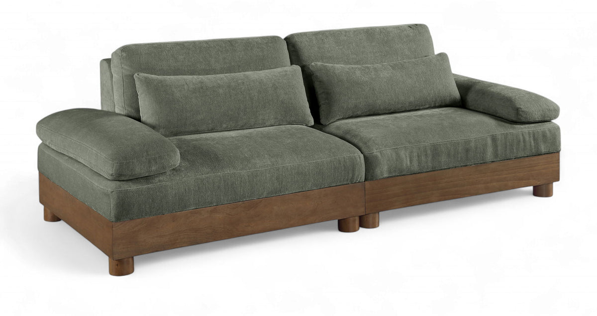 Turin - Chenille Fabric Upholstered Modular Sectional - Green
