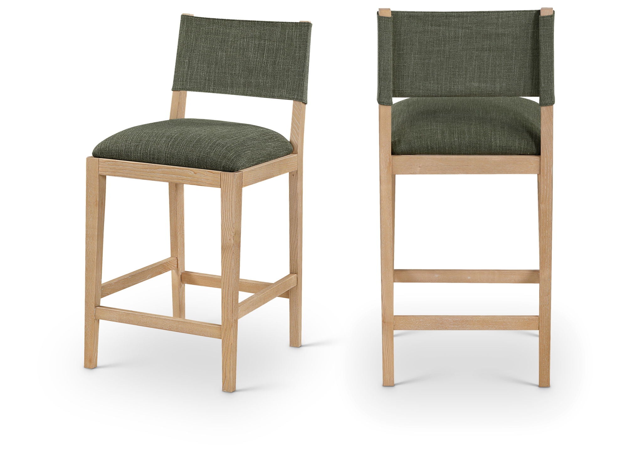 Avon - Linen Textured Performance Fabric Upholstered Counter Stool