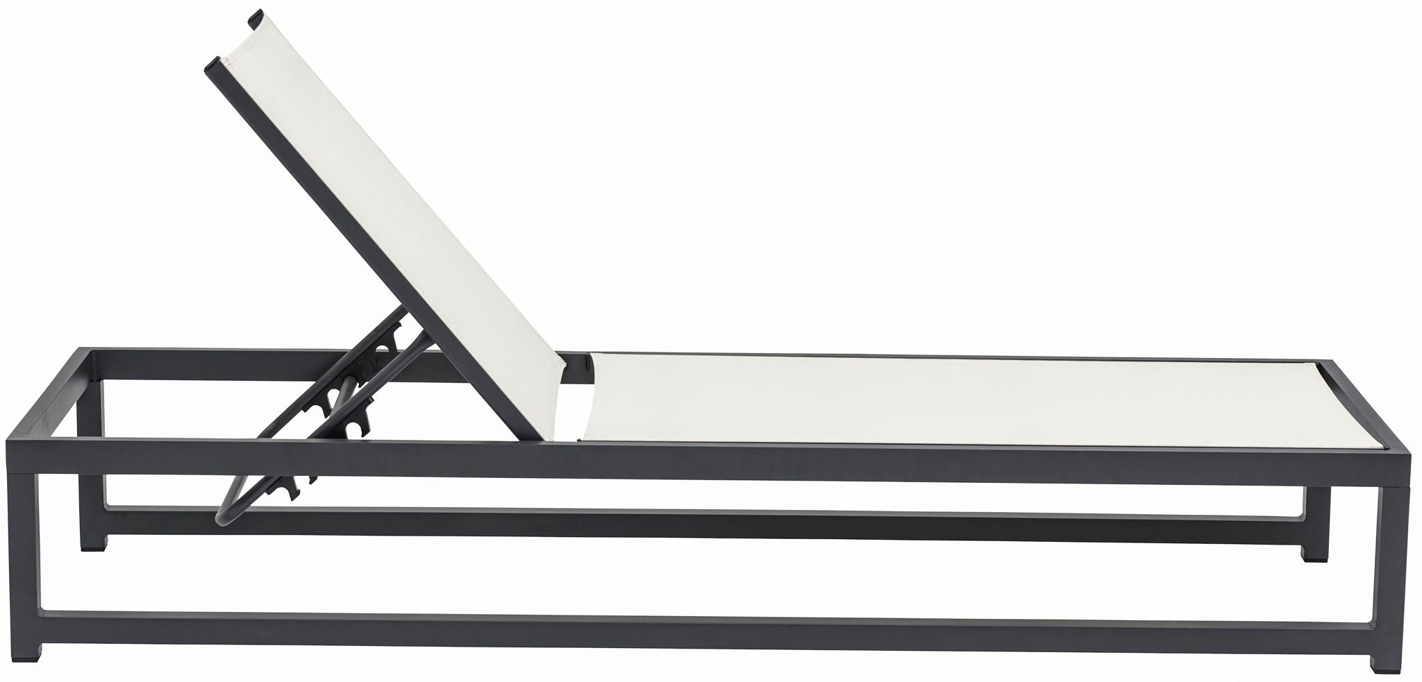 Maldives - Water Resistant Outdoor Patio Adjustable Sun Chaise Lounge Chair With Gray Base