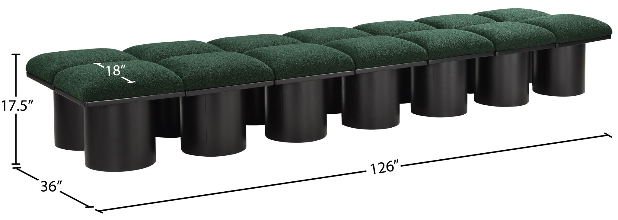 Pavilion - 14 Piece Modular Bench With Black Base