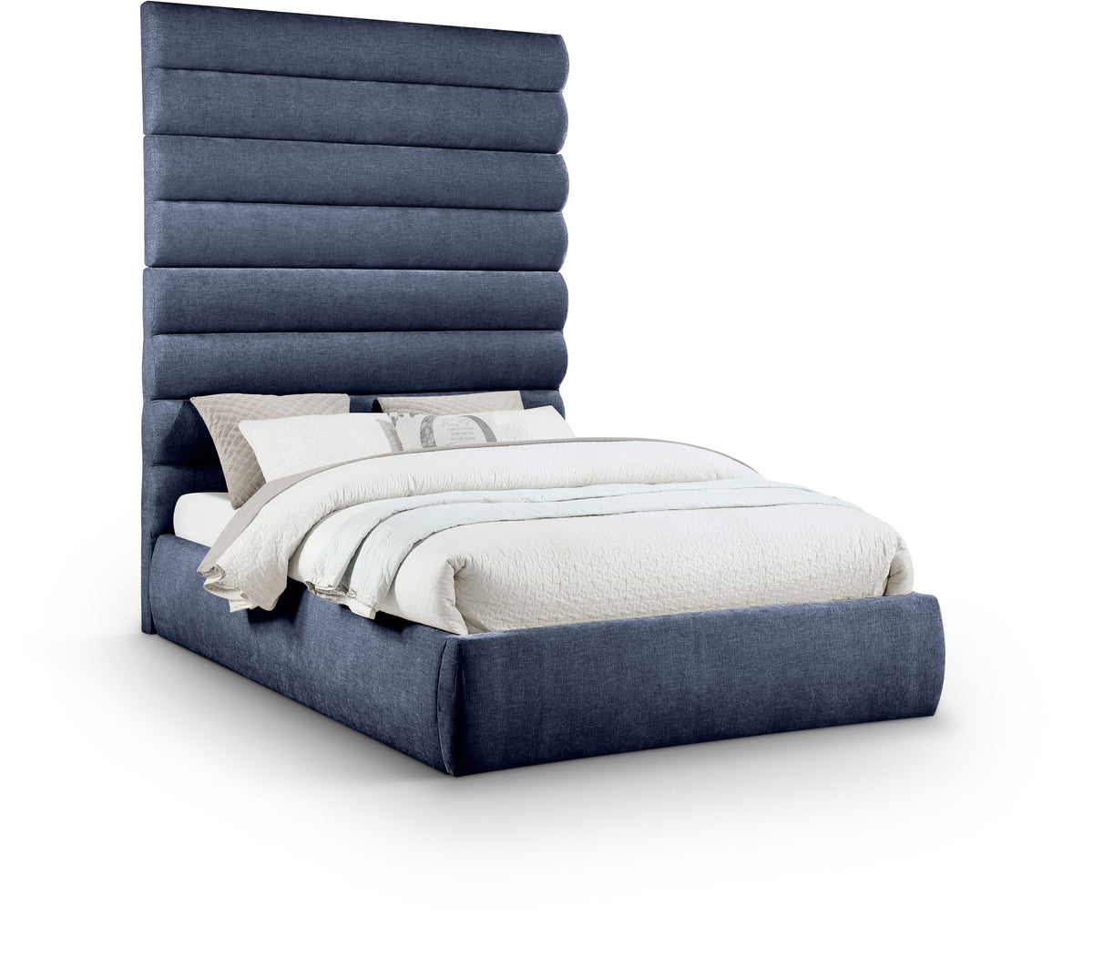 Adam - Chenille Fabric Bed With 89" Headboard