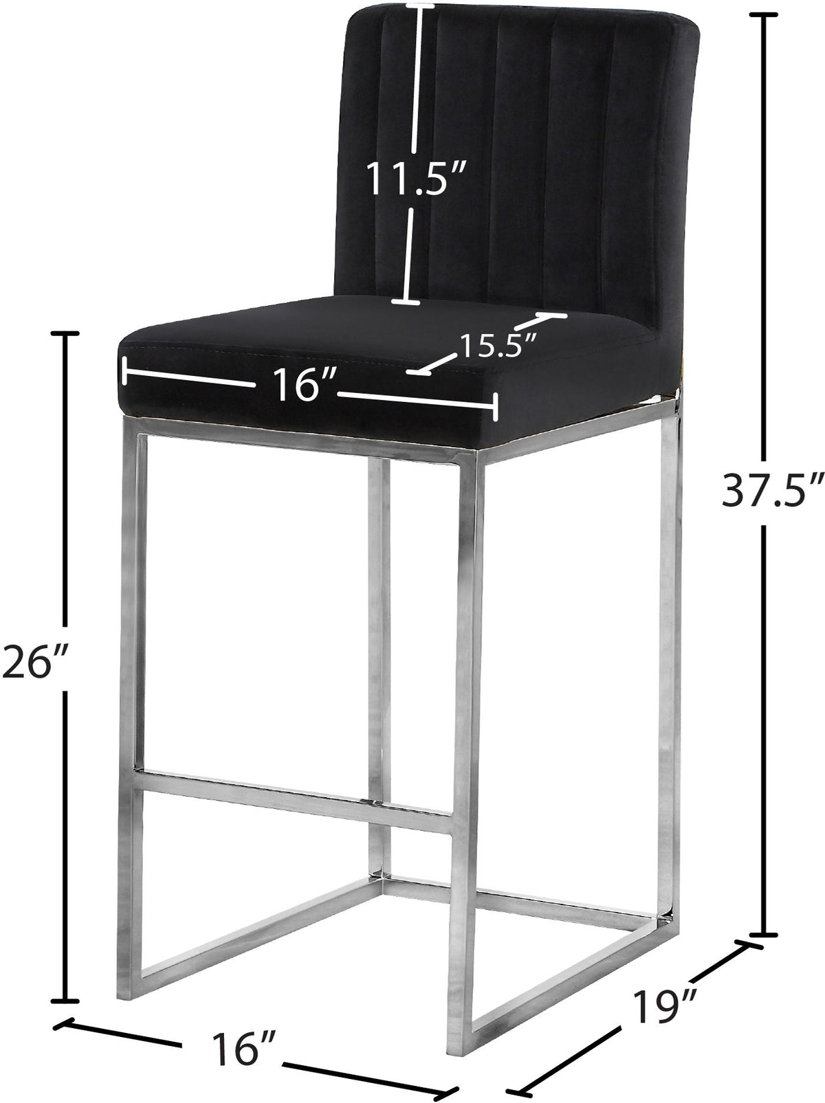 Giselle - Stool with Chrome Legs