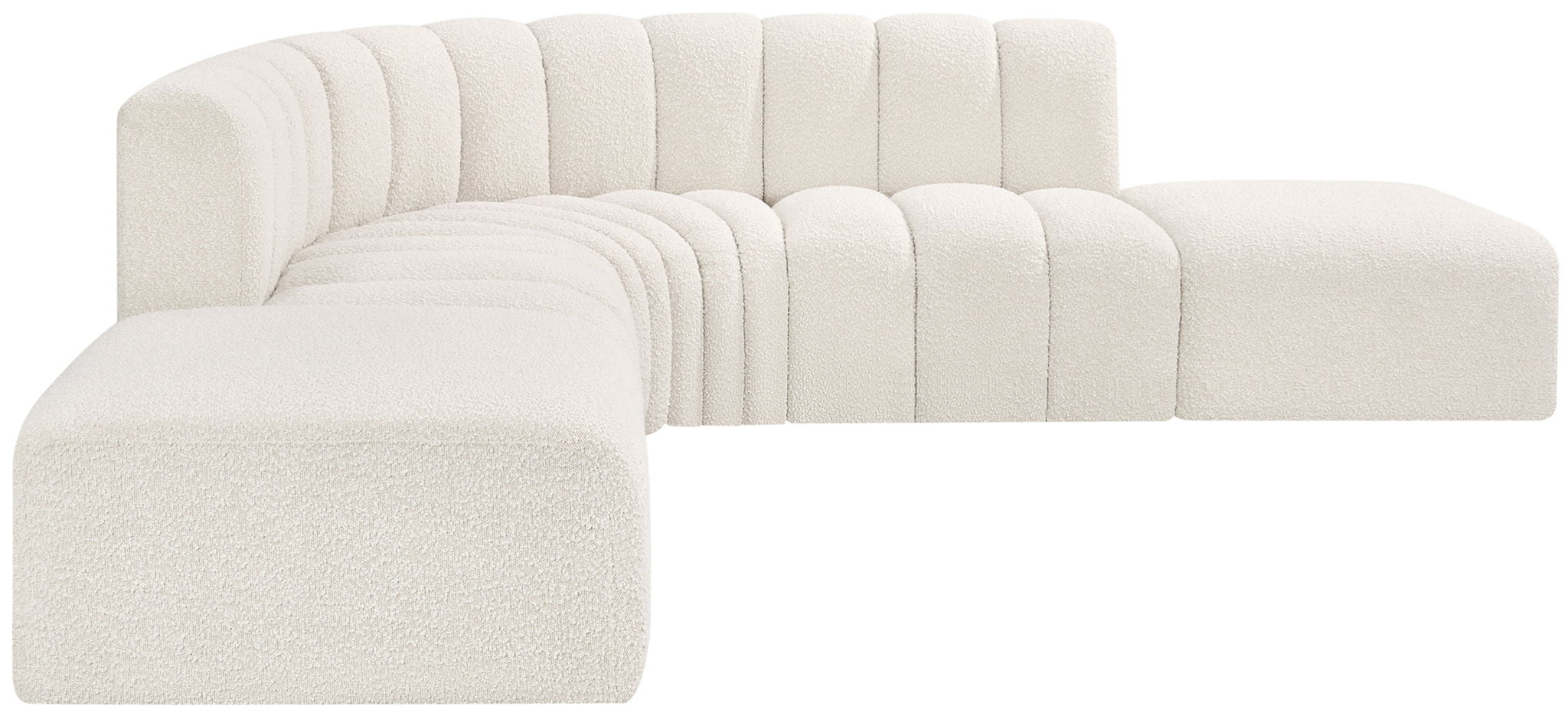 Arc - Boucle Fabric 6 Piece Corner Modular Sofa