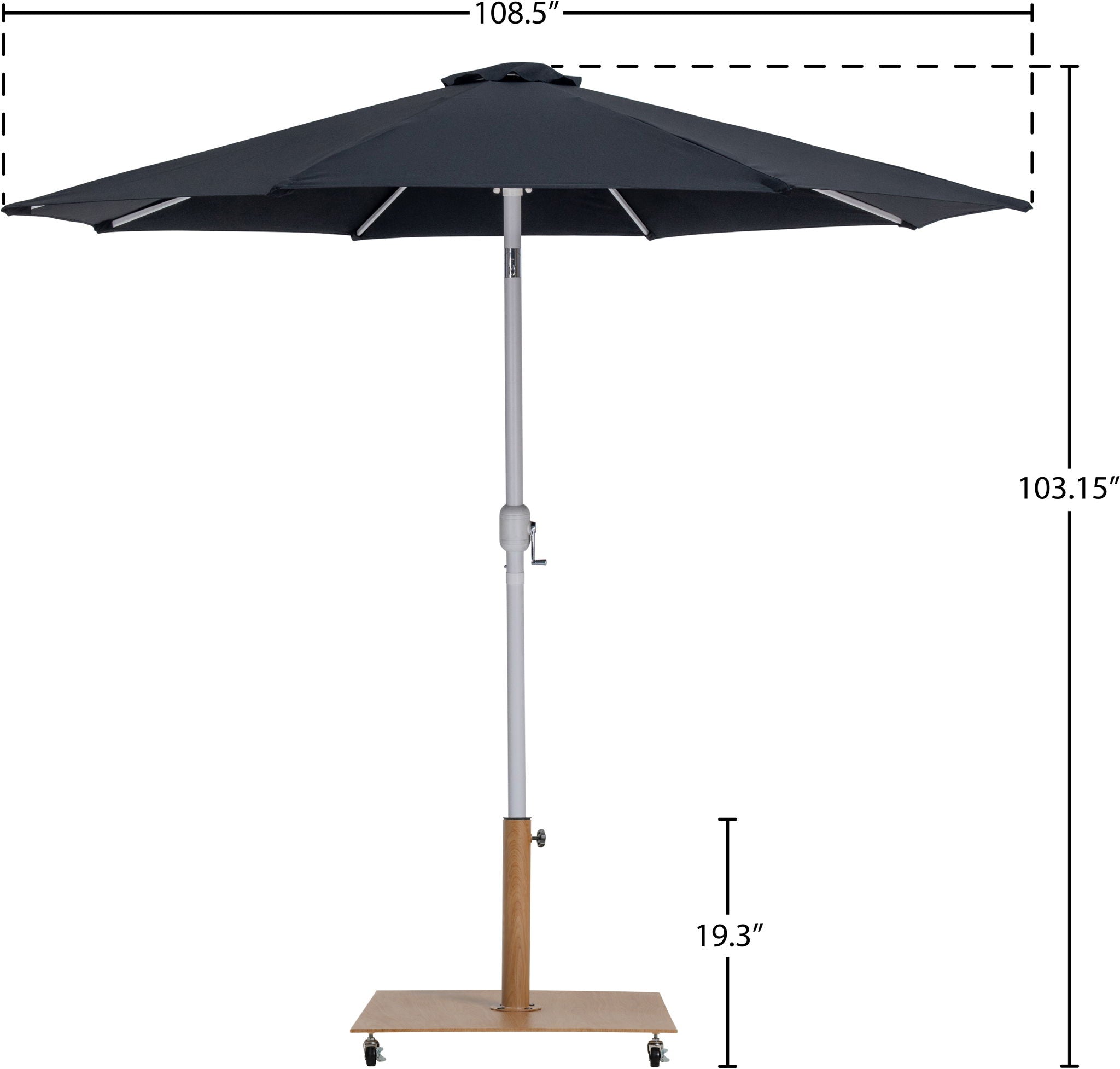 Fiji - Aluminum Patio Umbrella With Square Teak And White Base