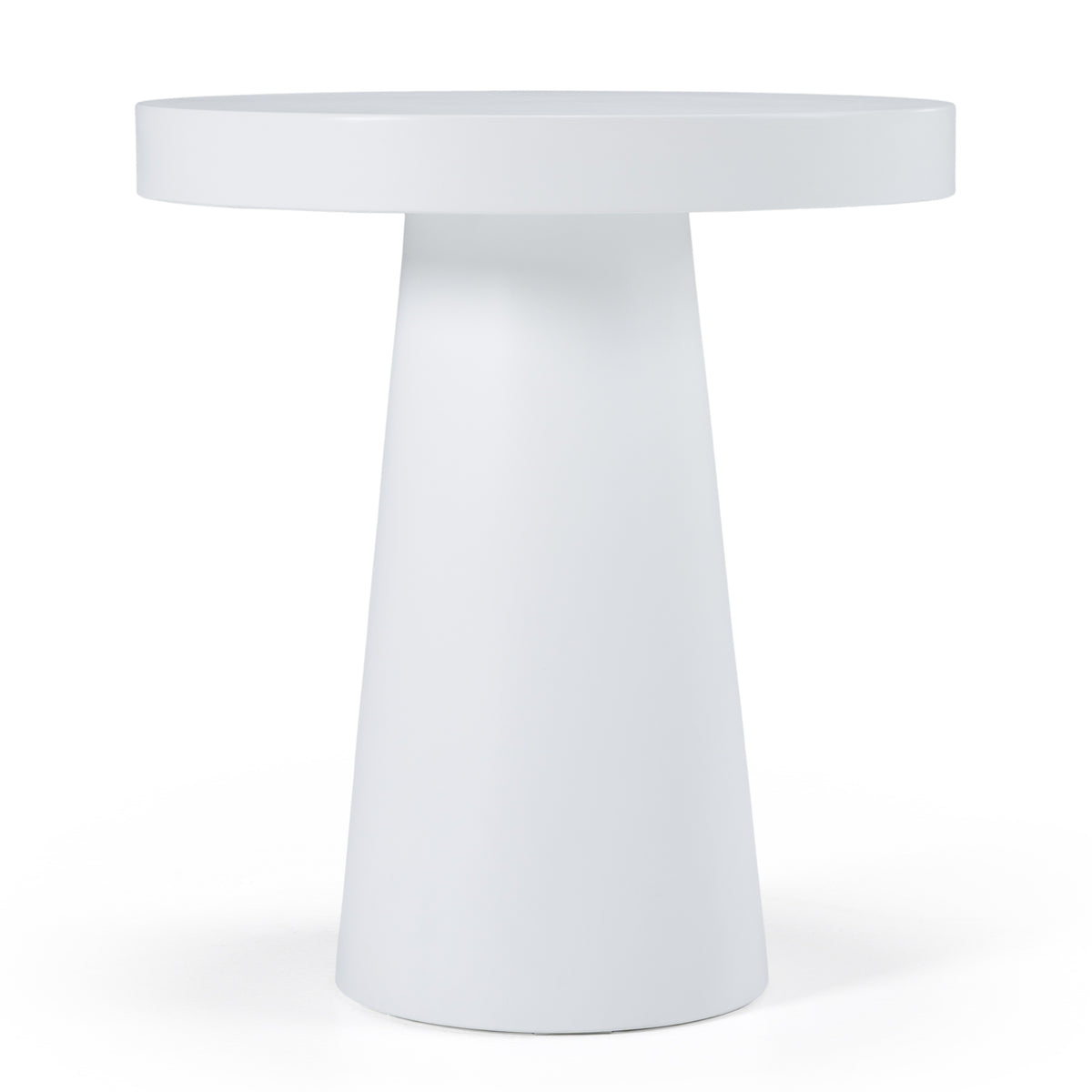 Desoto - Modern White Concrete Round End Table