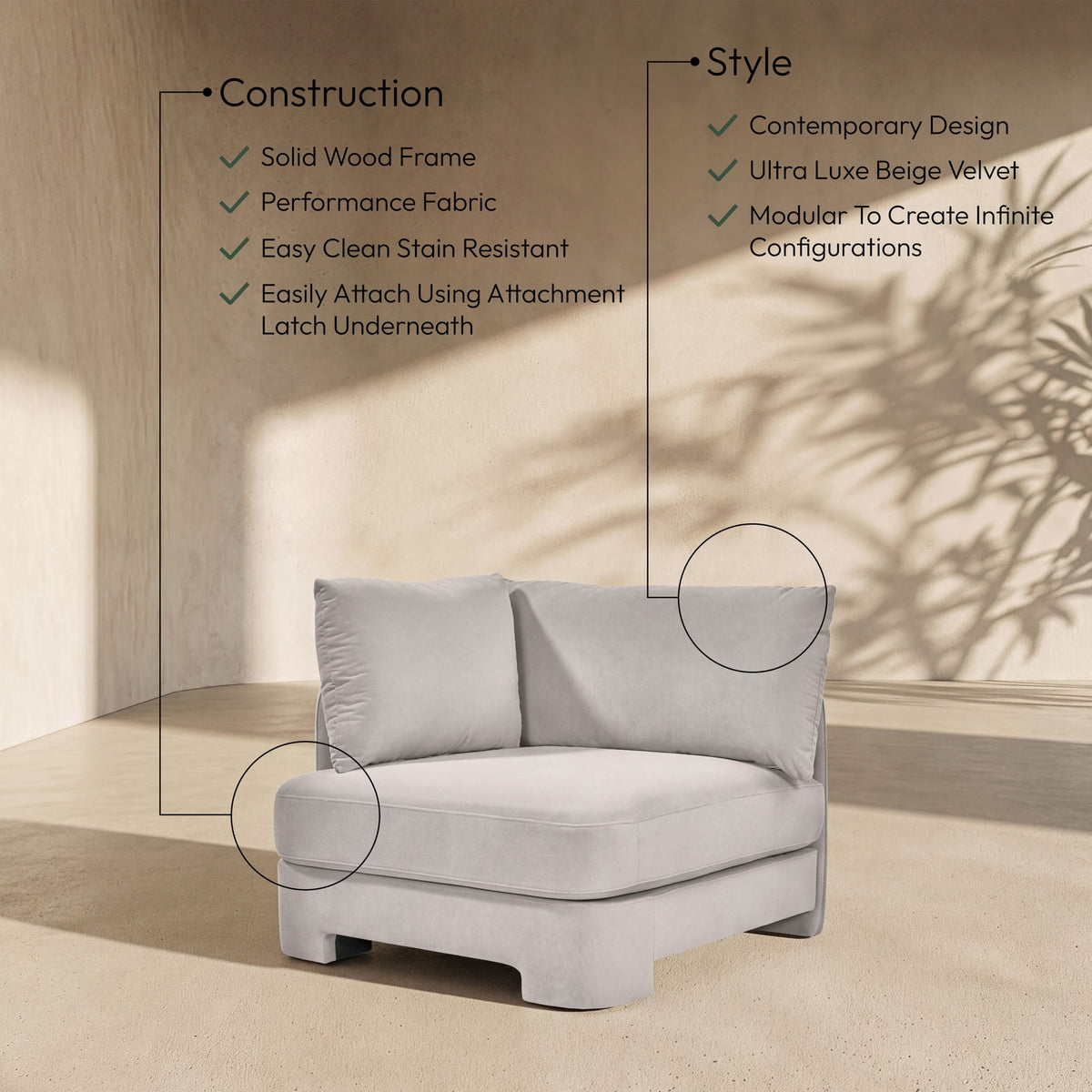 Hammond - Velvet Performance Fabric Upholstered Chair