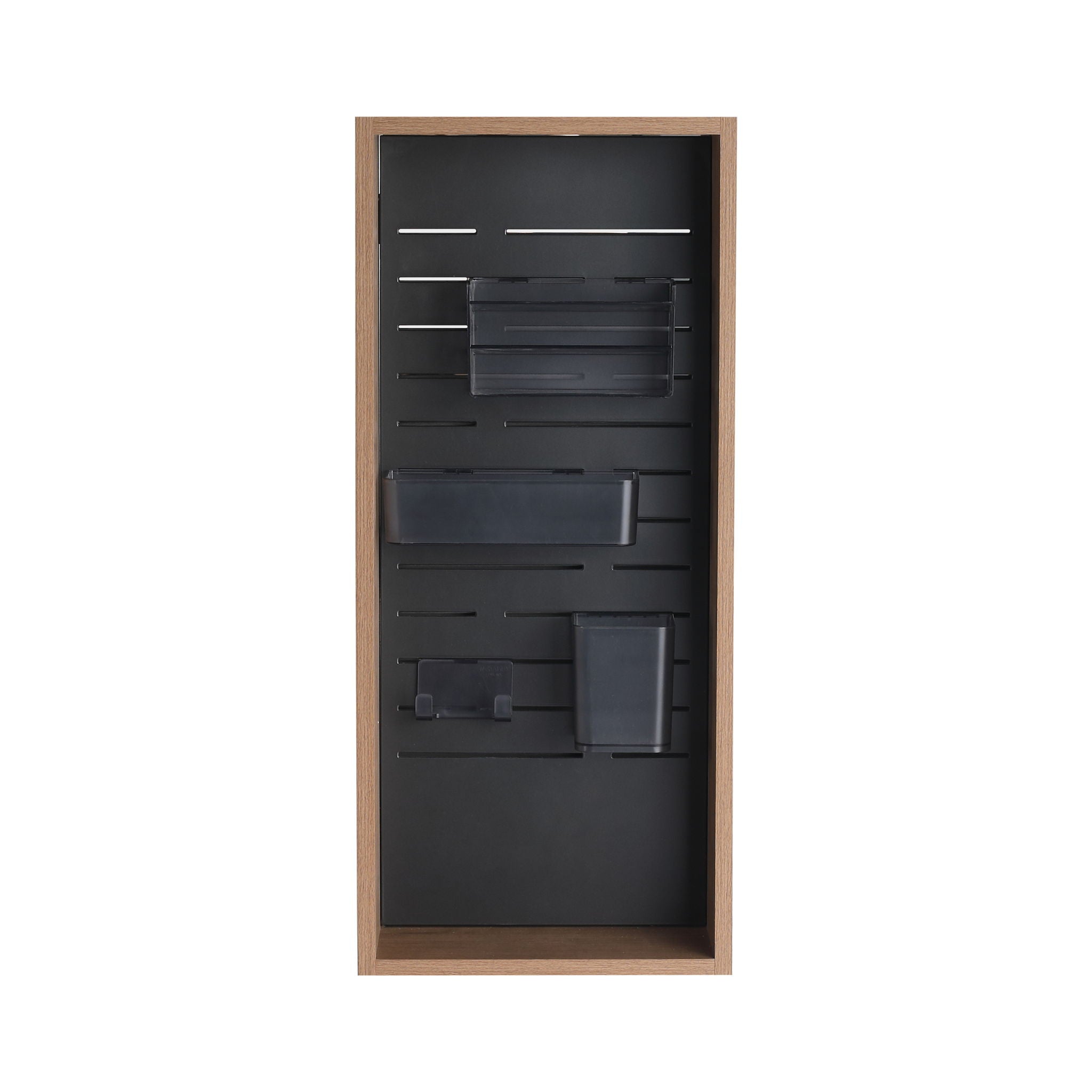 Wall Mounted Storage Cabinet With 4 Diy Accessories - Imitative Oak