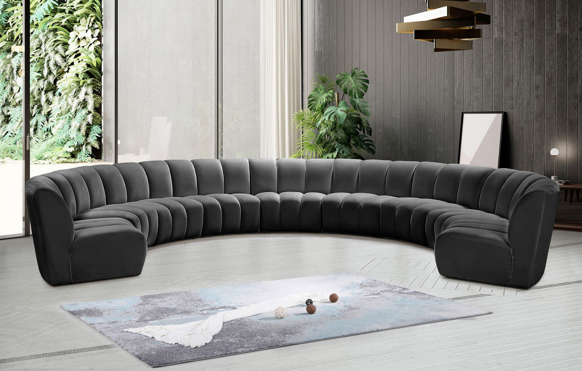 Infinity - 9 Piece Velvet Modular Sectional