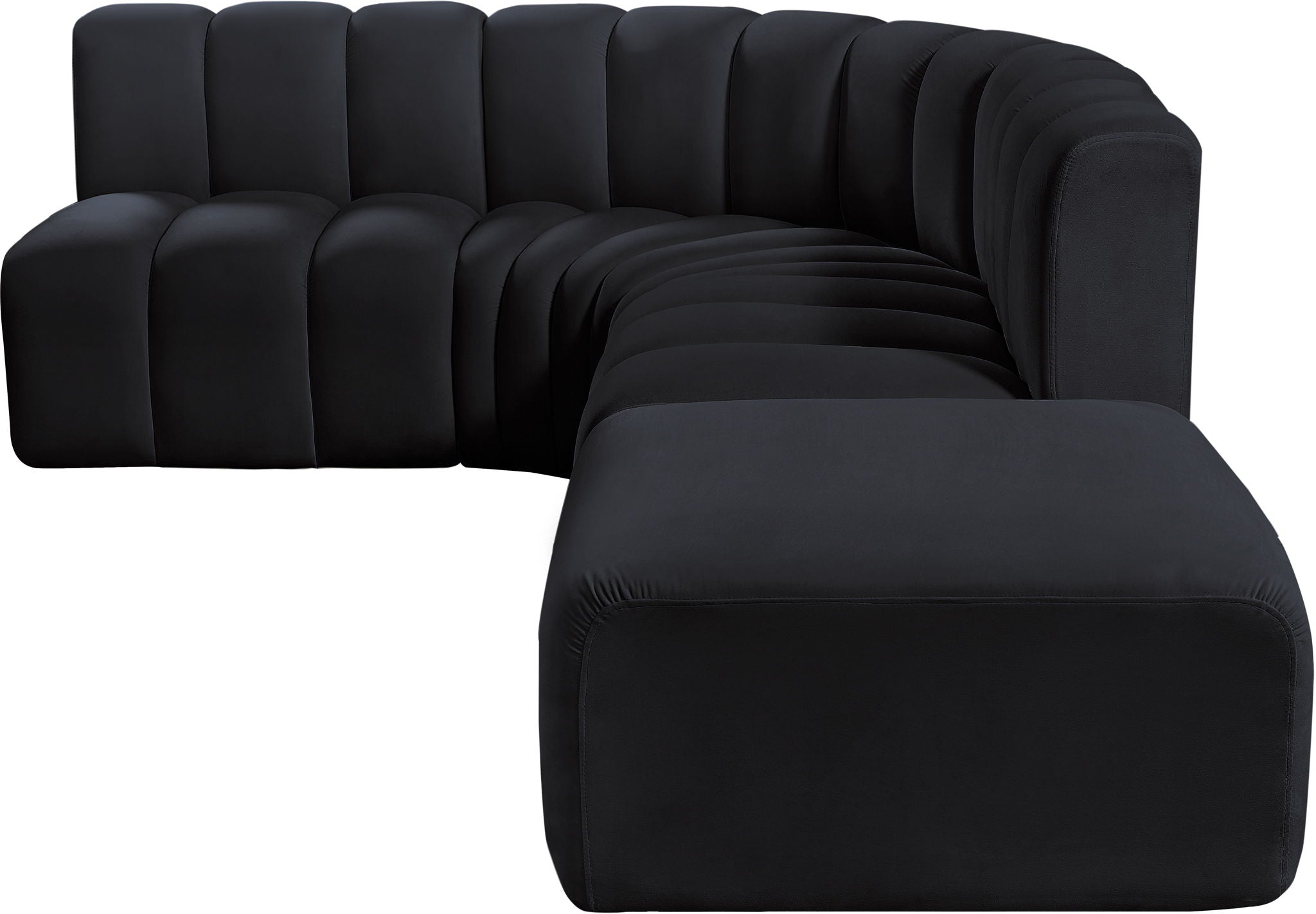Arc - Velvet 5 Piece Corner Modular Sofa