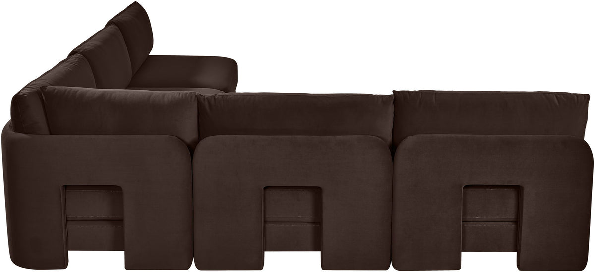Hammond - Velvet Performance Fabric Upholstered 5 Piece Armless Sectional