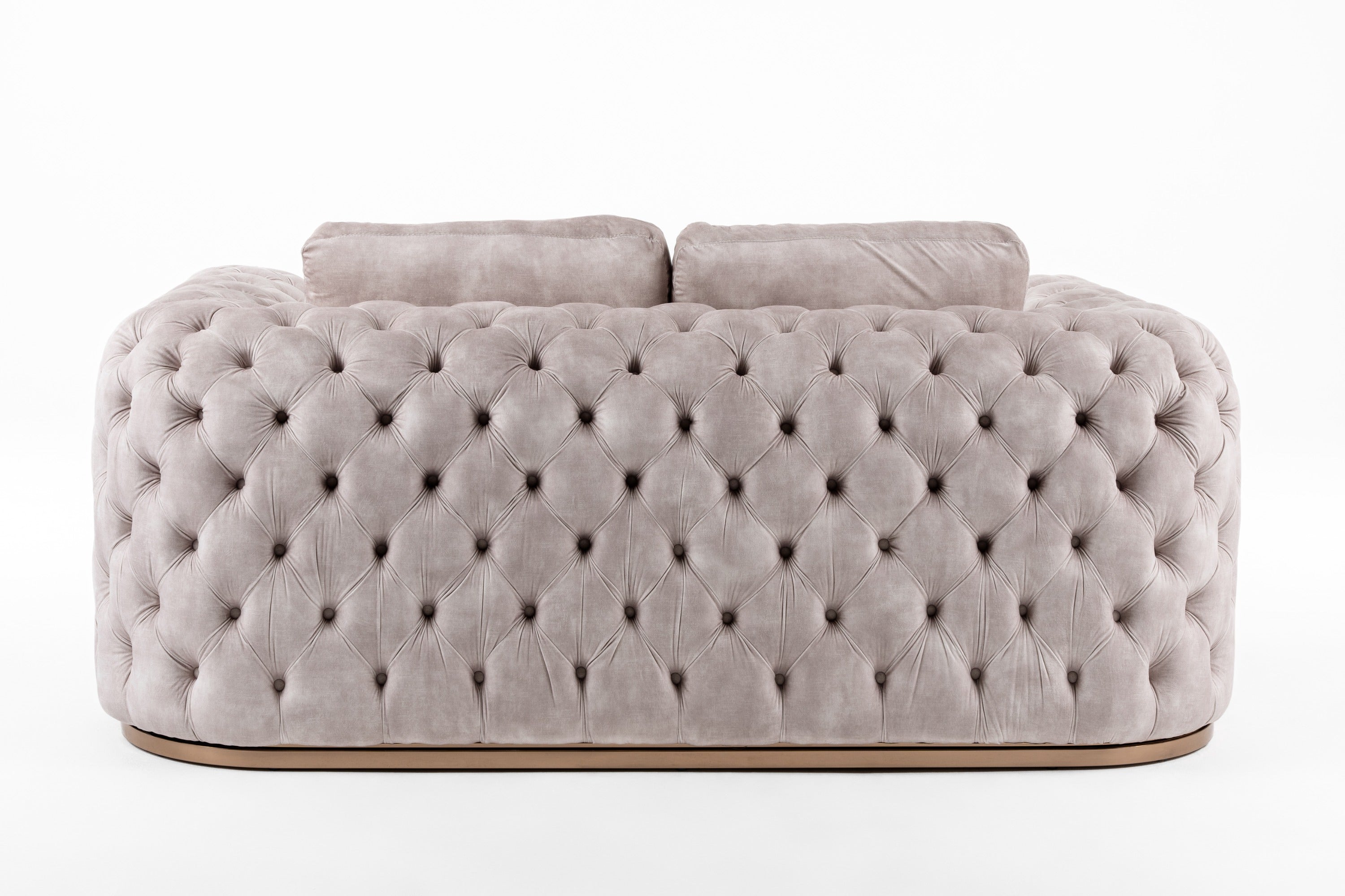 Divani Casa Dosie - Transitional Beige Velvet Loveseat