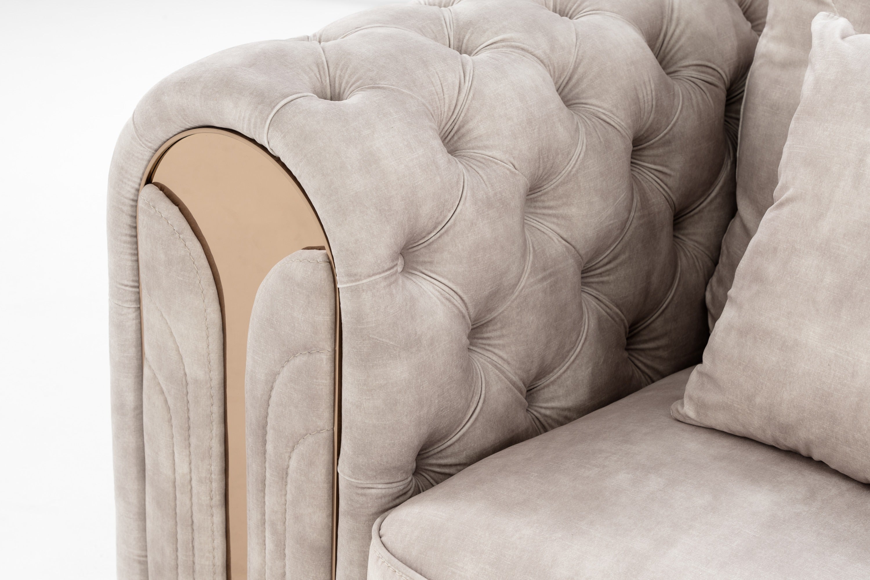 Divani Casa Dosie - Transitional Beige Velvet Loveseat