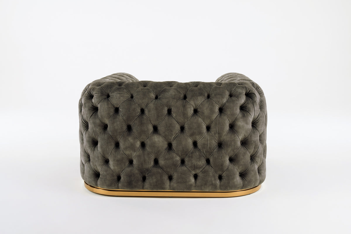 Dosie - Transitional Grey Velvet Chair