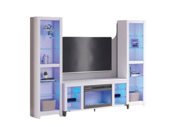 W2722 - TV Stand 59" L w/Fireplace (LED Lights) TV Stand with Insert