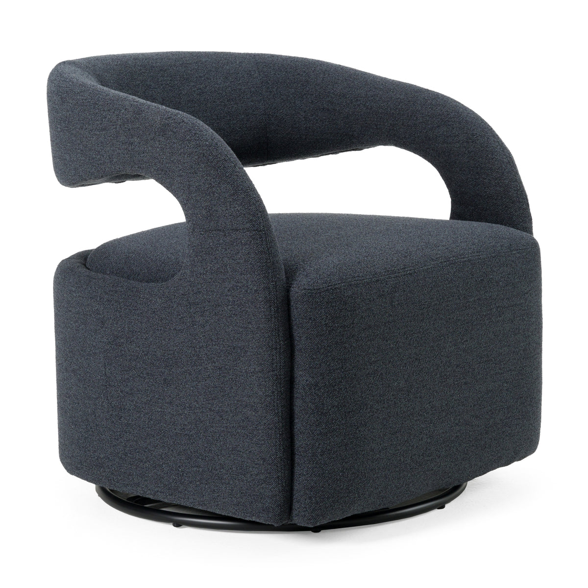 Dowsett - Modern Charcoal Fabric Swivel Accent Chair