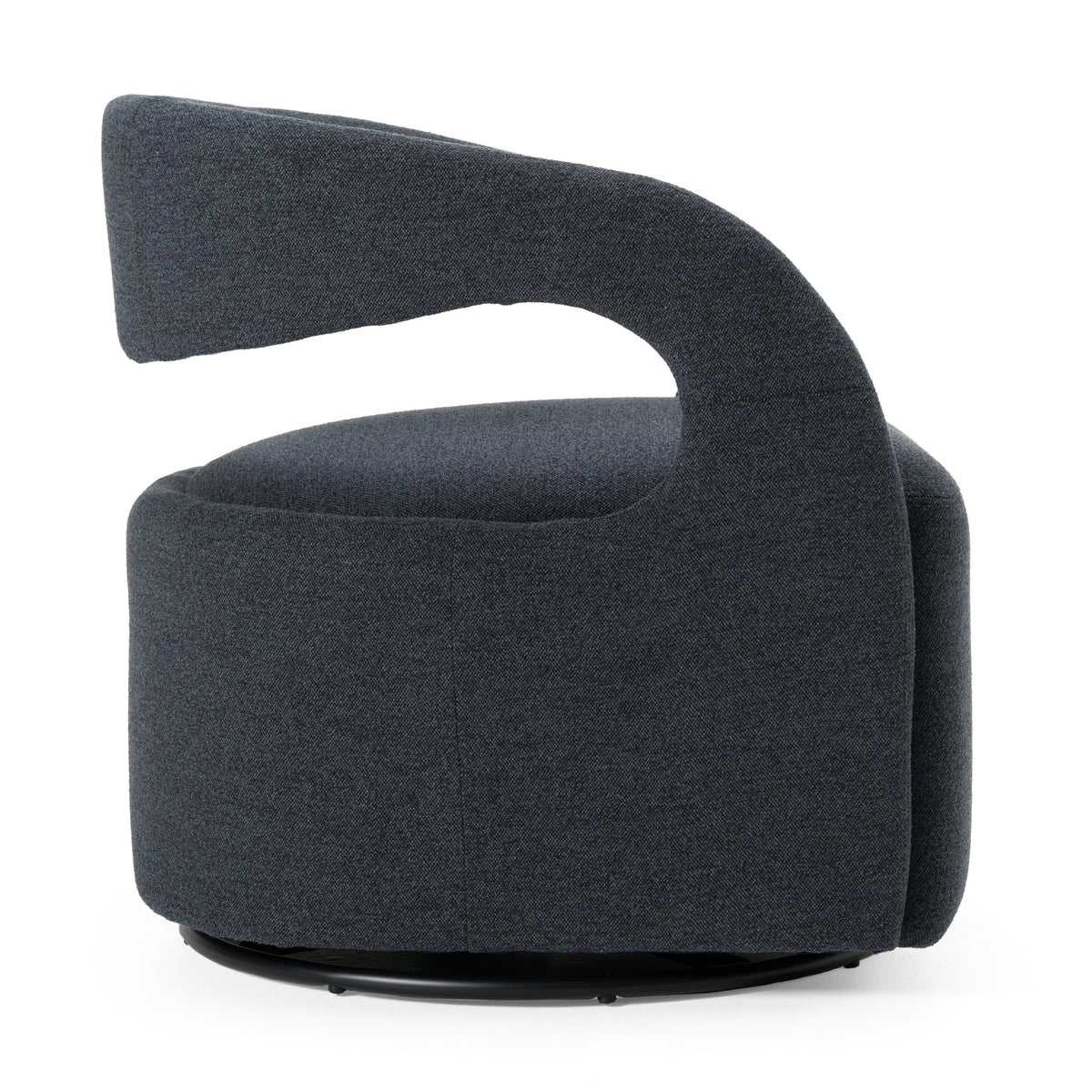 Dowsett - Modern Charcoal Fabric Swivel Accent Chair