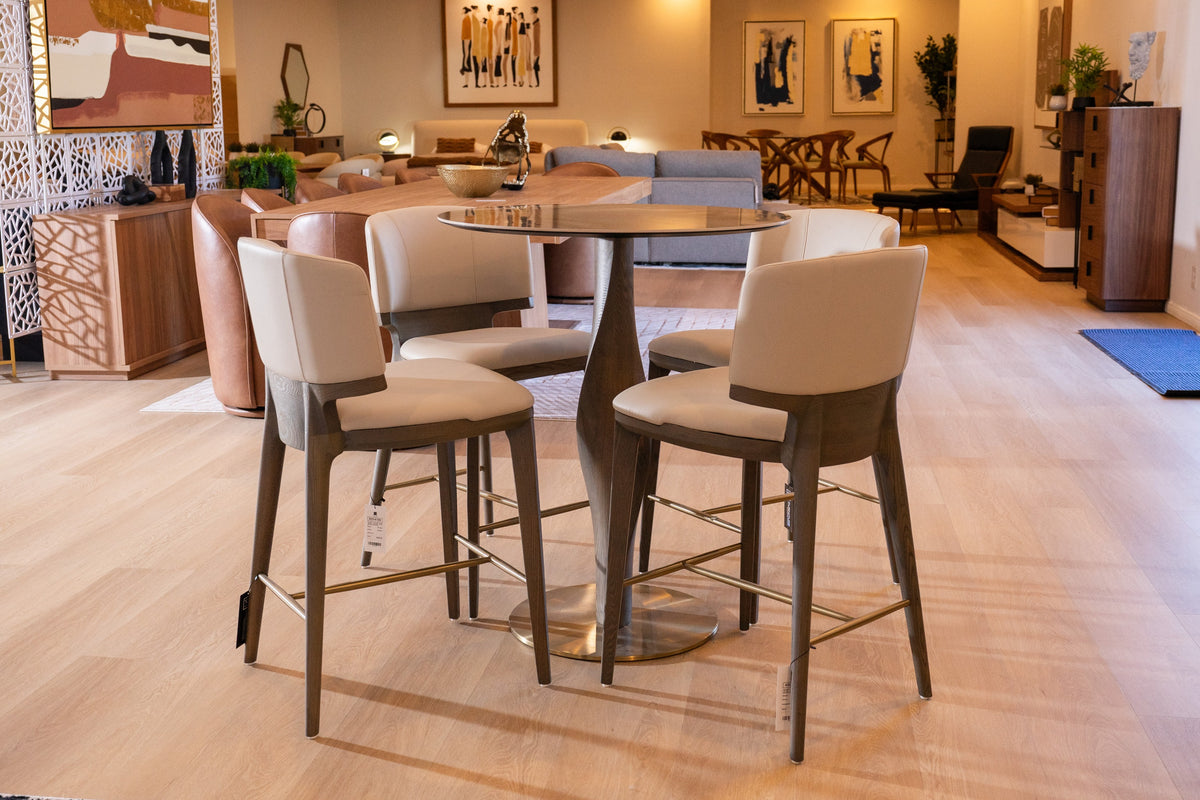 Calvary - Mid-Century Modern Ceramic + Grey Ash Bar Table