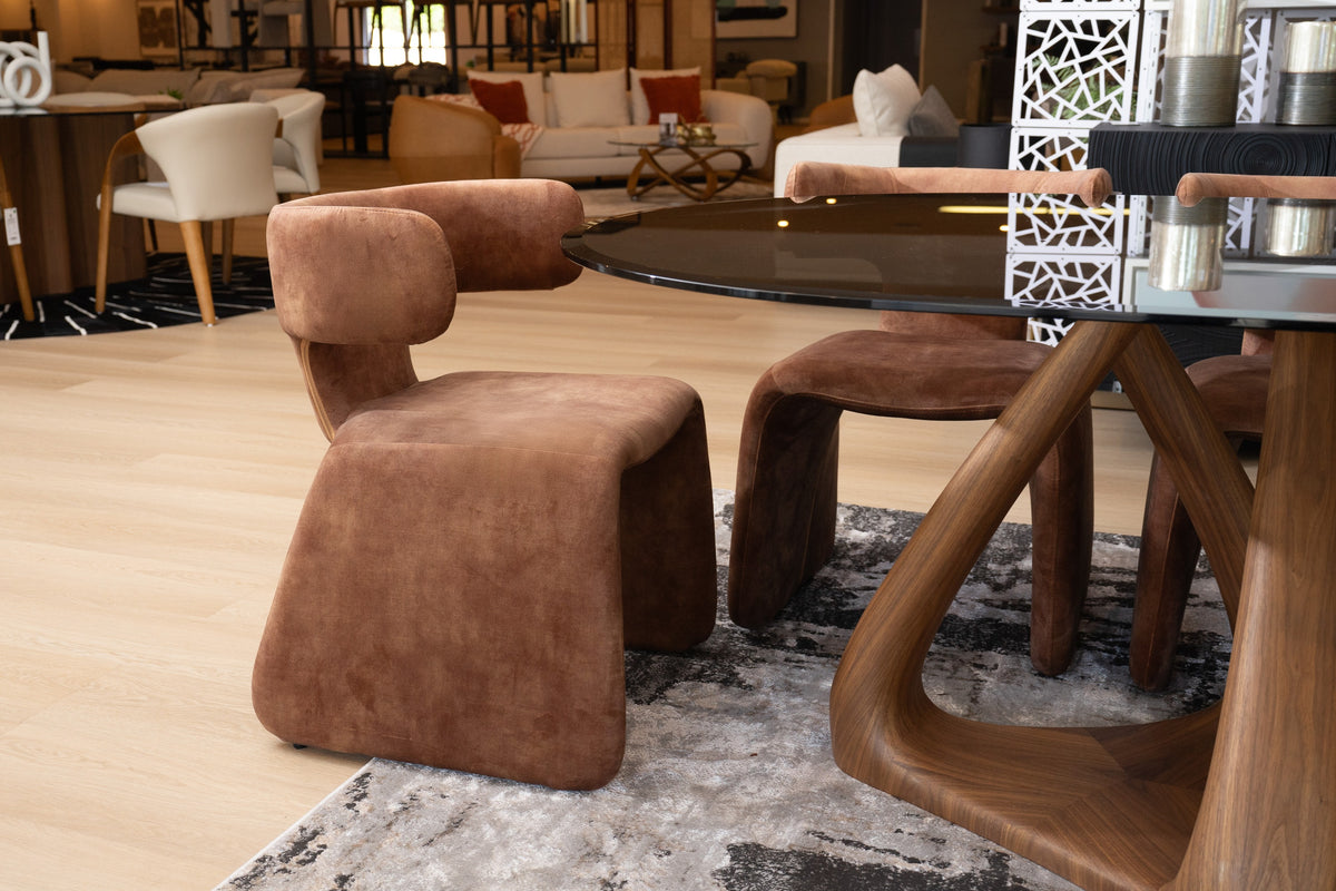 Bergman - Modern Camel Velvet Dining Chair