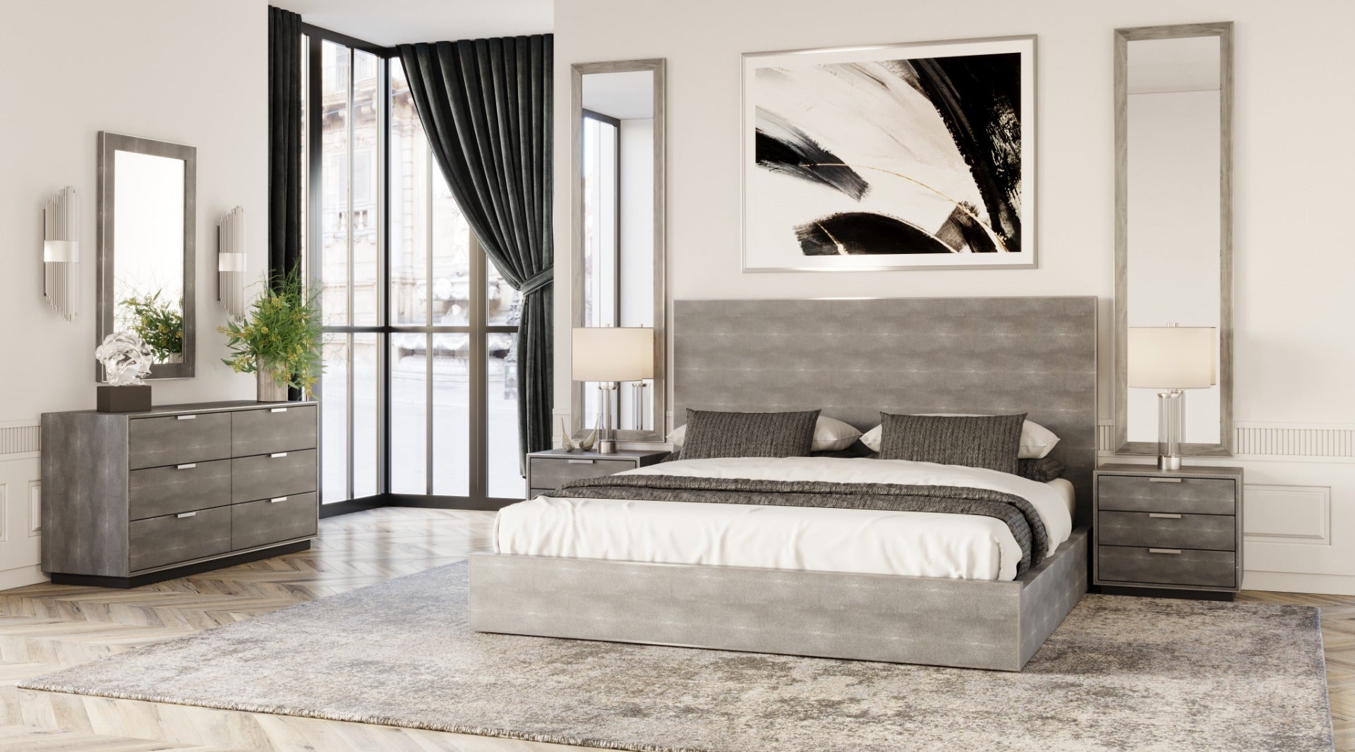 Modrest Dynasty - Modern Shagreen Bed
