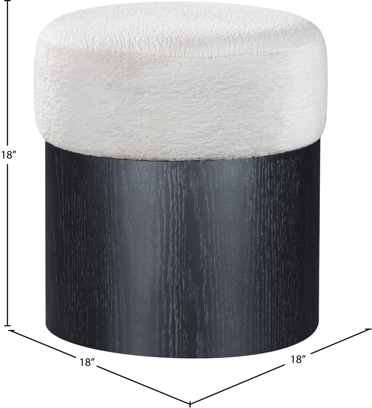 Nimes - Ottoman / Stool With Black Base