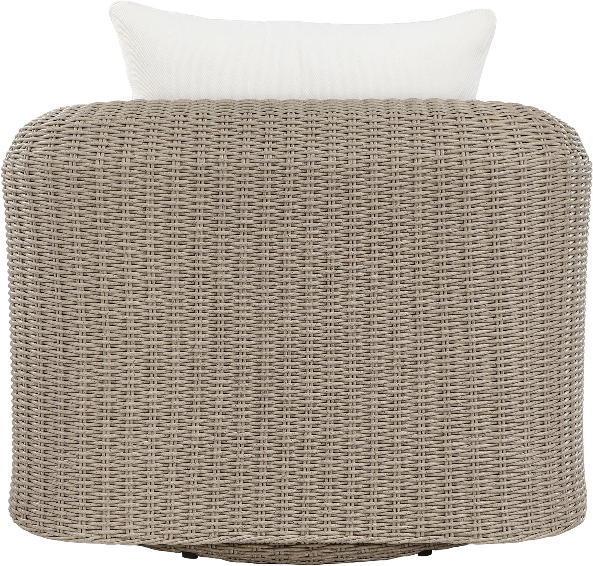 Seacrest - Olefin Water Resistant Fabric And Wicker Outdoor Patio Swivel Chair
