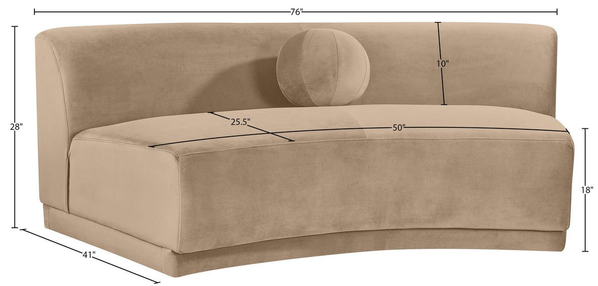 Avra - Velvet Performance Fabric Upholstered Armless Sofa
