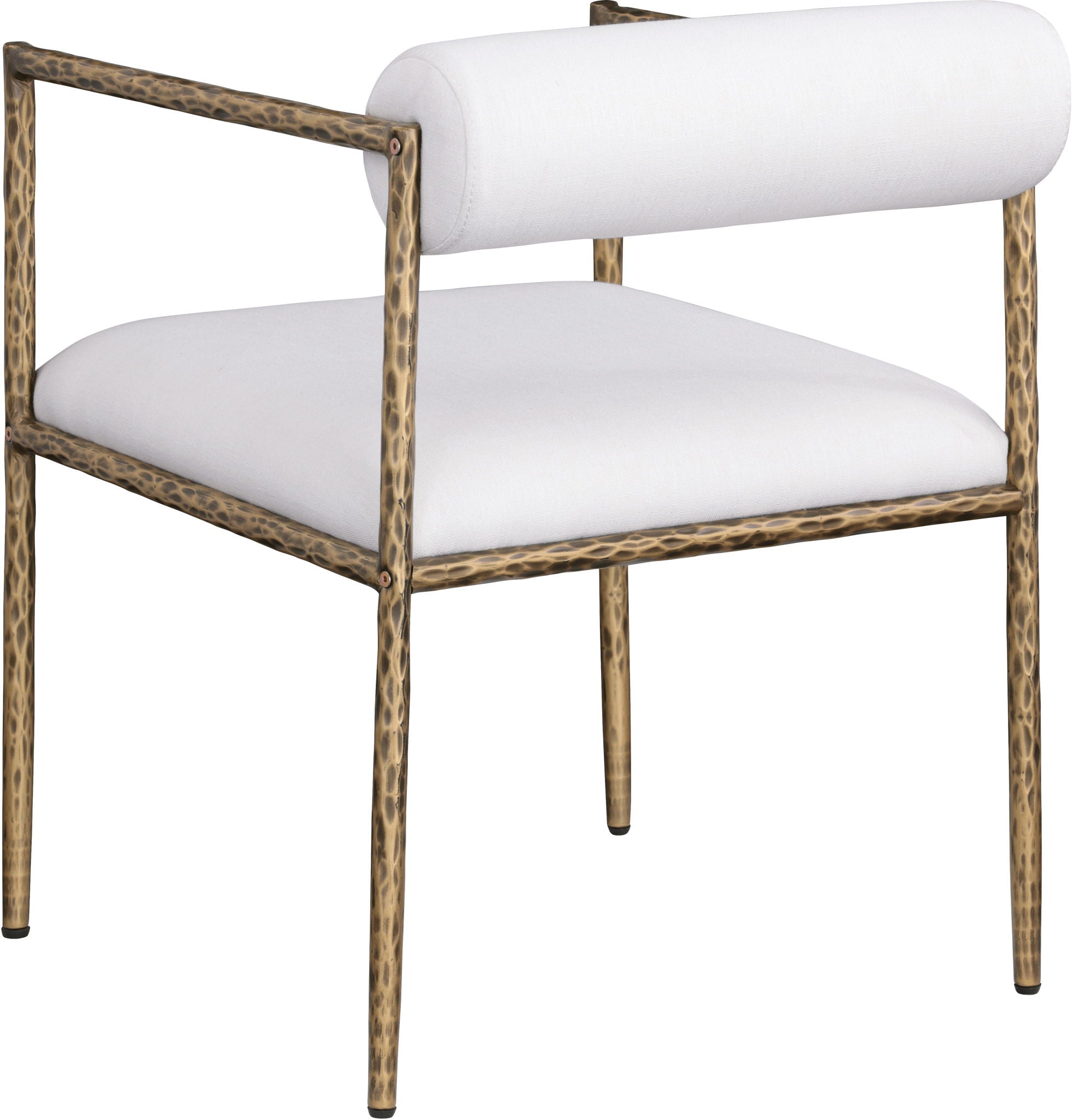 Axis - Linen Textured Cream Fabric Upholstered Dining Chair (Set of 2)