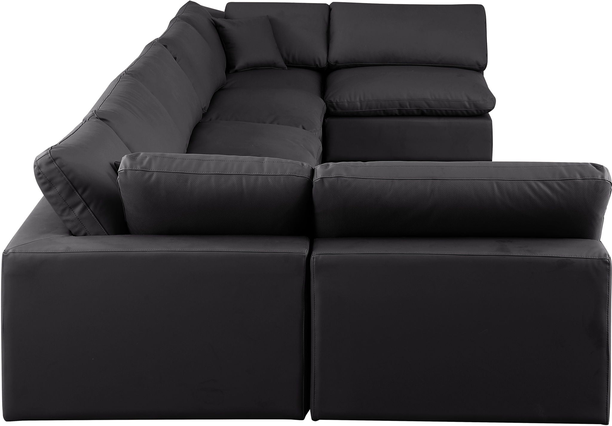 Comfy - 7 Piece Faux Leather Modular Armless Sectional