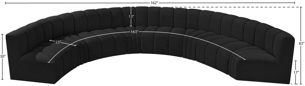Arc - Boucle Fabric 8 Piece U-Shaped Modular Sofa