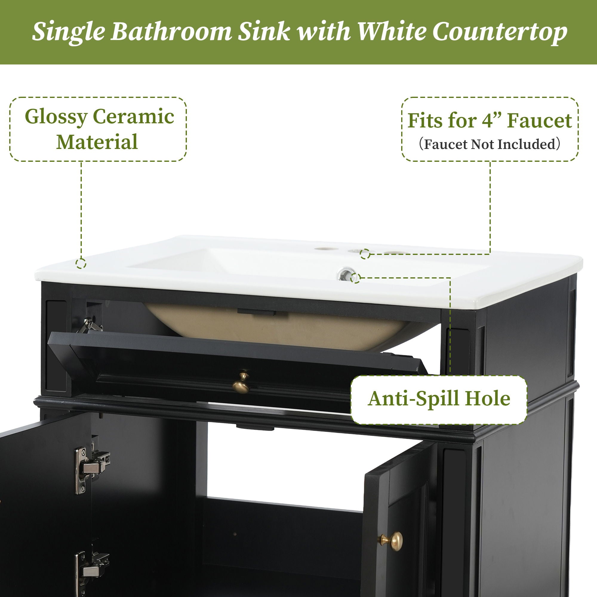 Wall Mounted Bathroom Vanity With Tip Out Drawer And Open Back Design