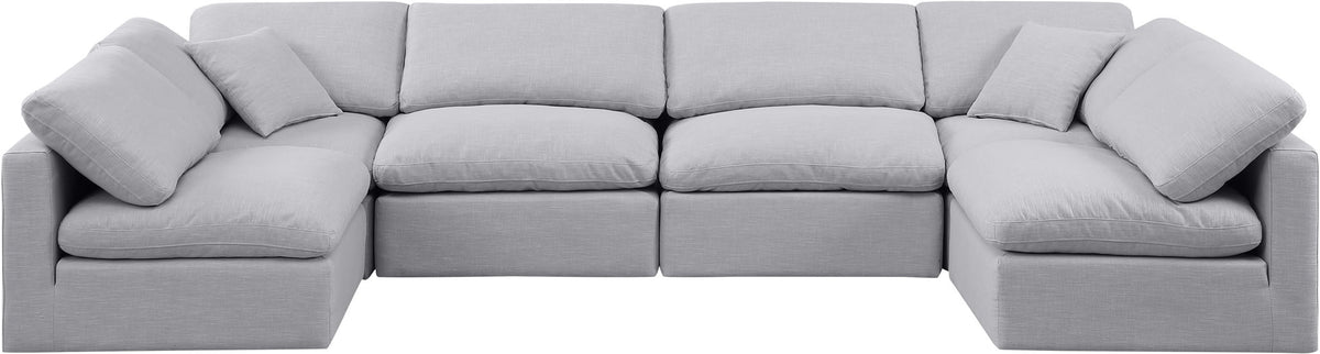 Indulge - Linen 6 Piece Modular U-Shaped Sectional