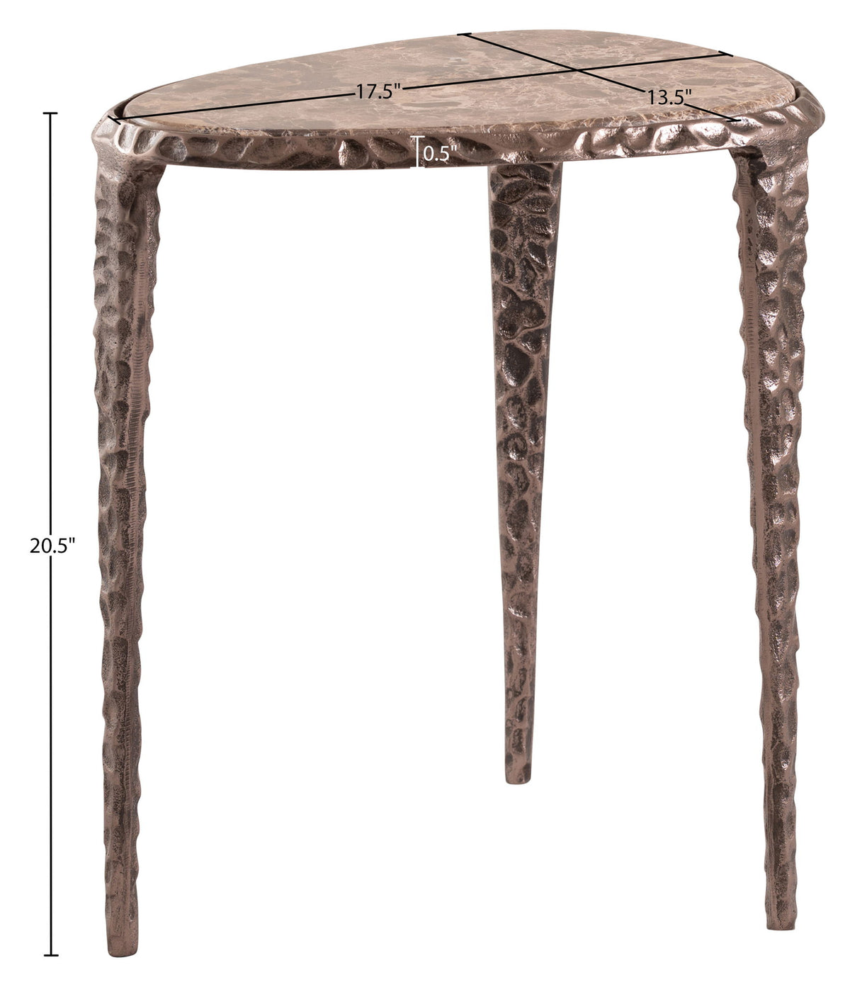 Gild - Aluminum Base And Genuine Marble Top Table