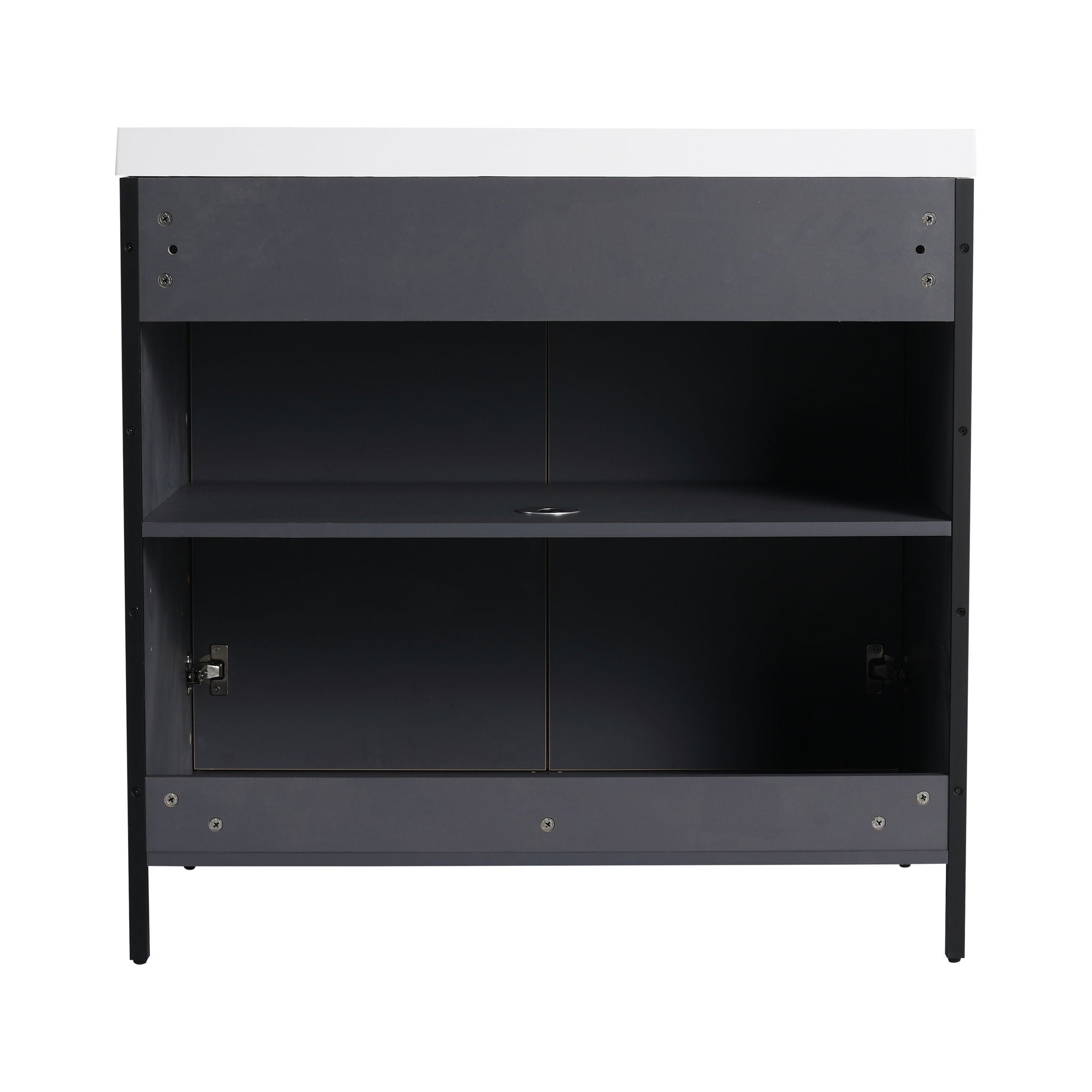 Modern Freestanding Bathroom Vanity With Resin Sink & Soft Close Cabinet Doors