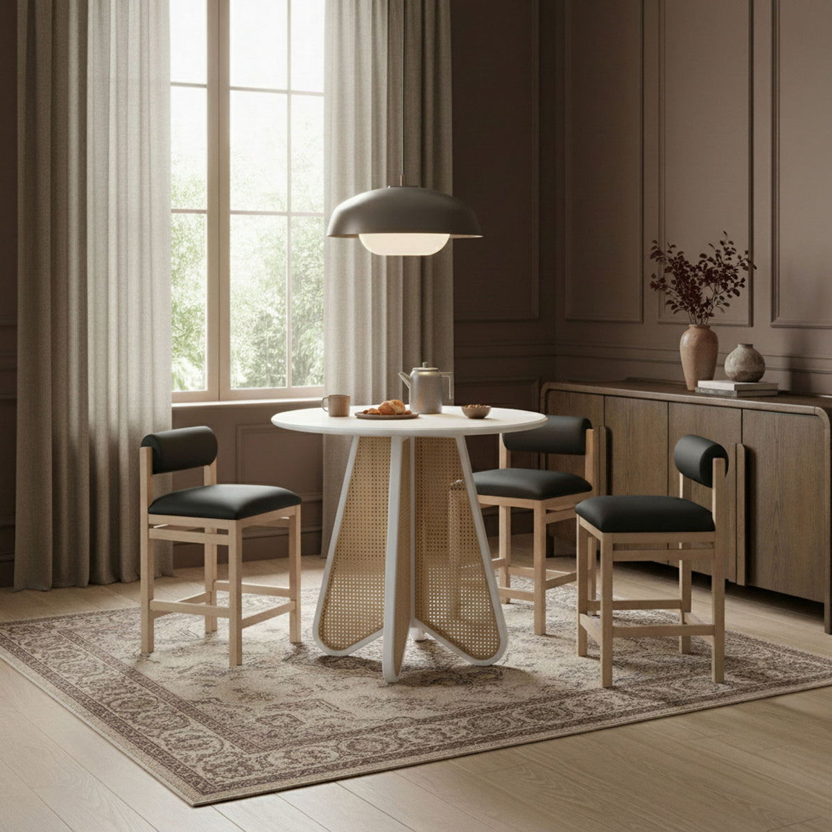 Butterfly - Solid Wood And Natural Cane Table