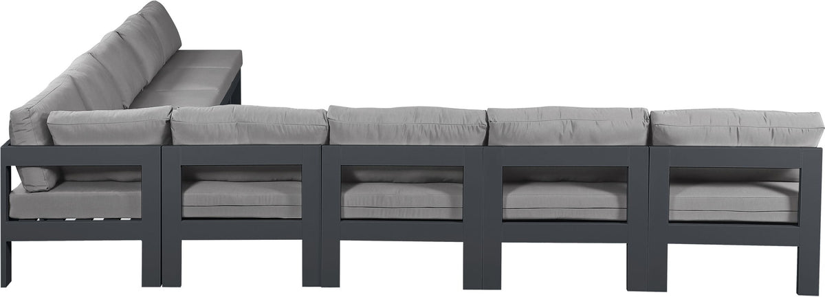 Nizuc - Outdoor Patio 9 Piece Modular Sectional With Gray Frame