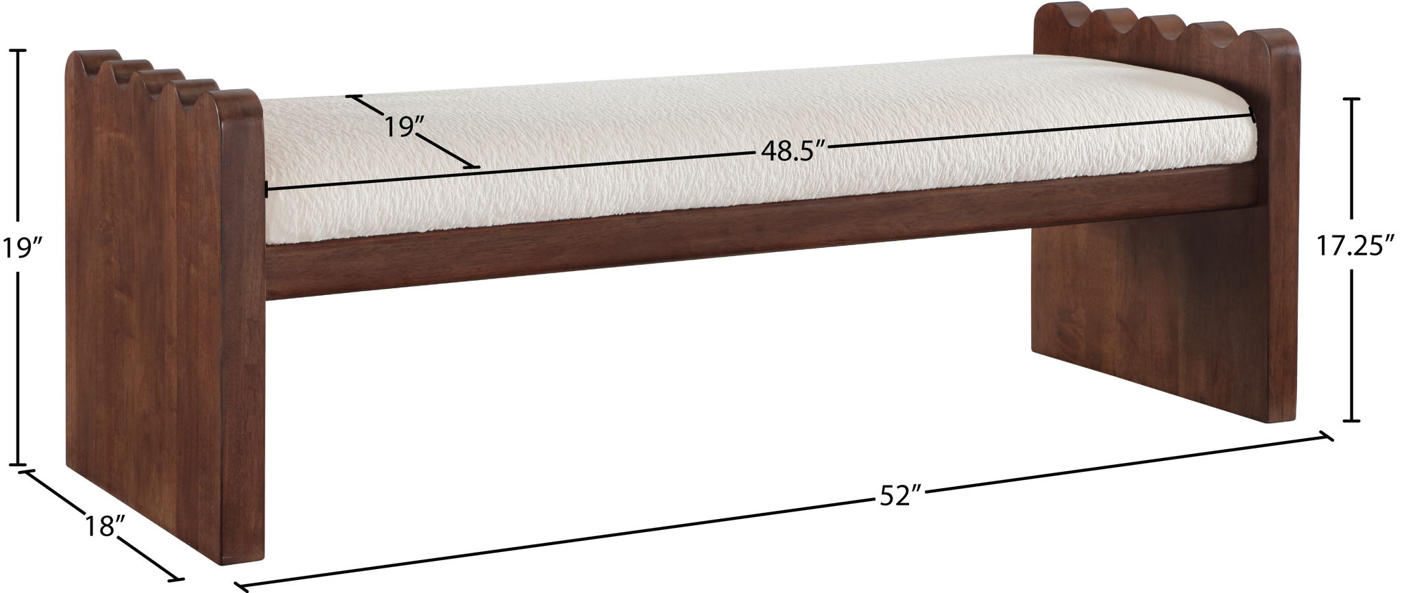 Sonia - Bench With Brown Base