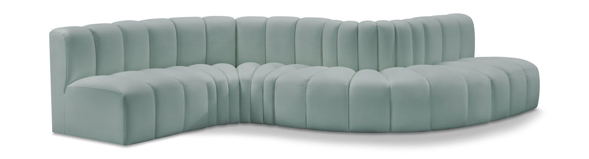 Arc - Faux Leather 6 Piece Curved Modular Sofa