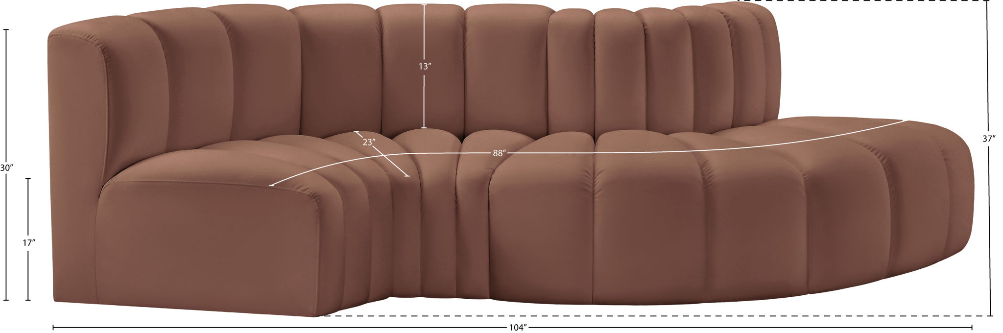 Arc - Faux Leather 4 Piece L-Shaped Modular Sofa