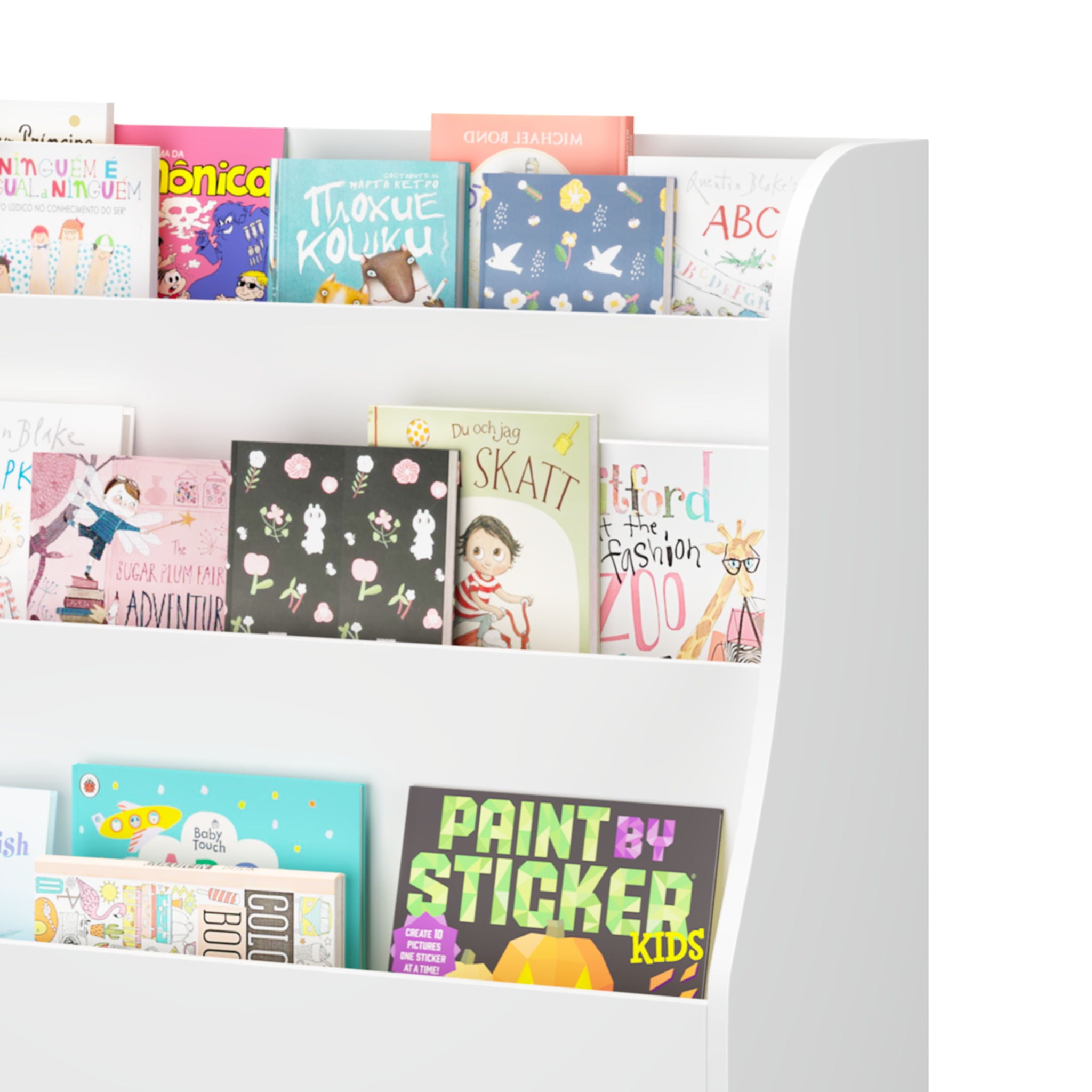Bookshelf With 3 Bins, Storage Shelf For Toys And Books