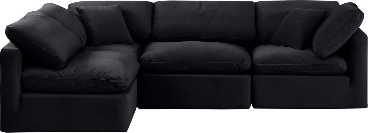 Indulge - Velvet 4 Piece Modular Sectional