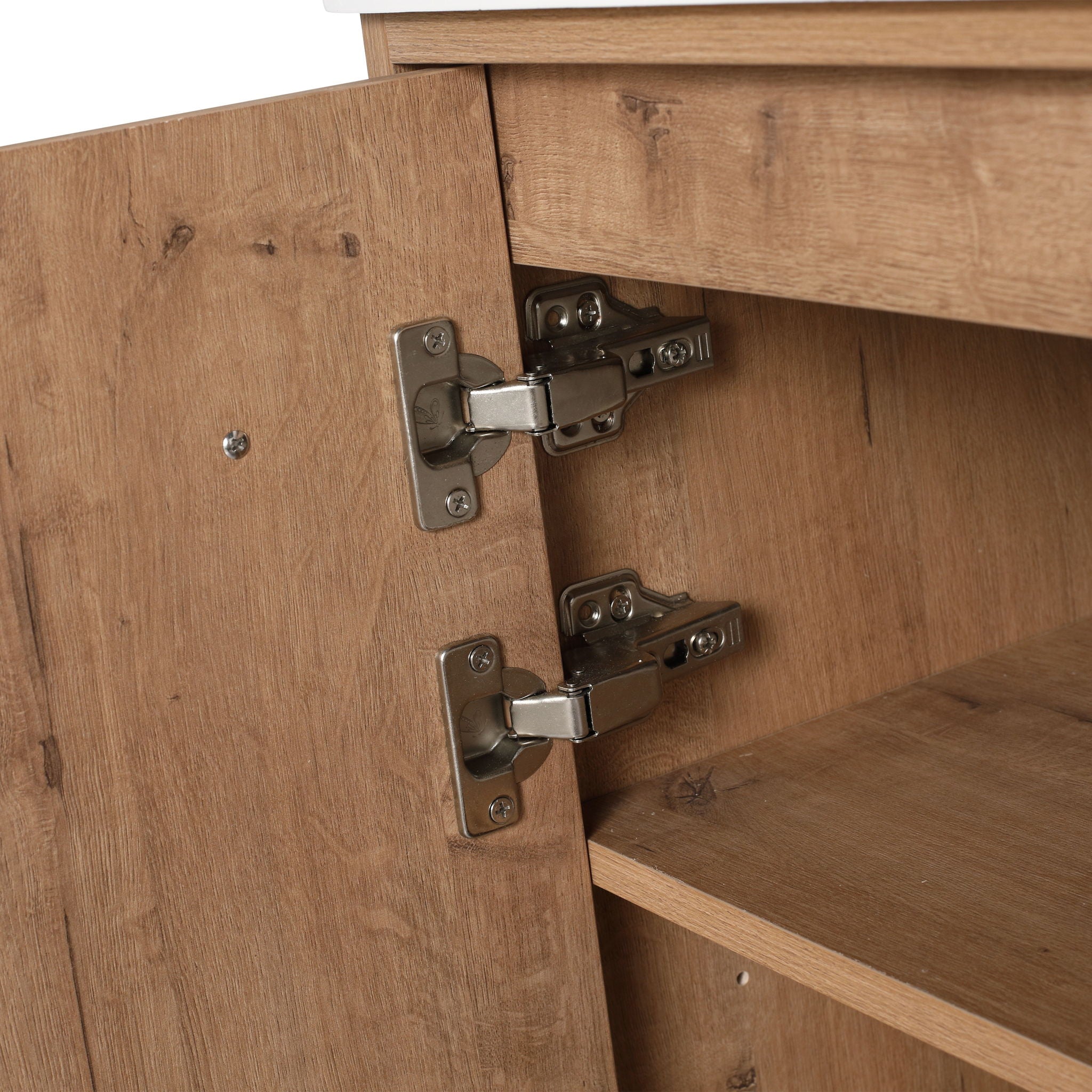 36" Freestanding Bathroom Vanity With Sink, Soft Close Doors & 2 Drawers - Imitative Oak