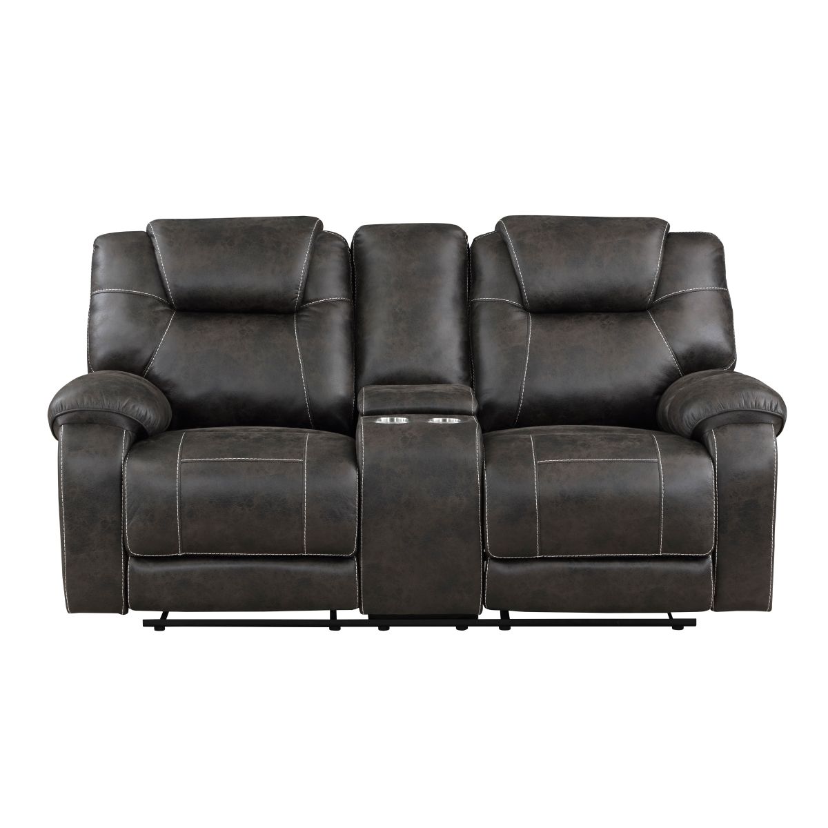 Gainesville - Double Reclining Loveseat With Center Console - Chocolate