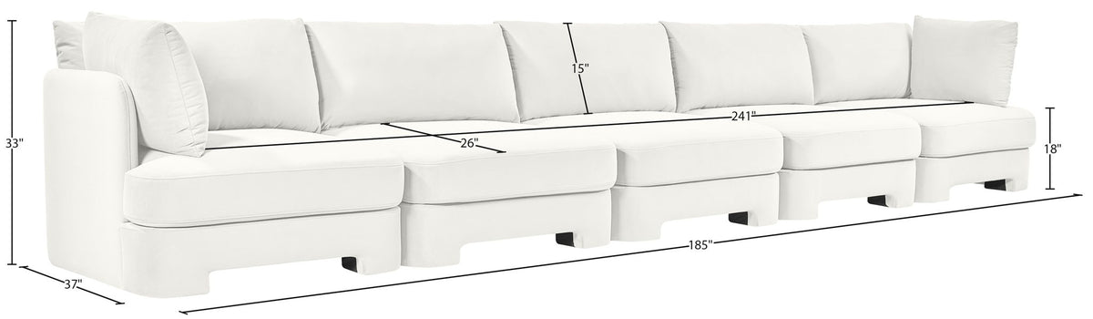 Hammond - Velvet Performance Fabric Upholstered 5 Piece Sofa