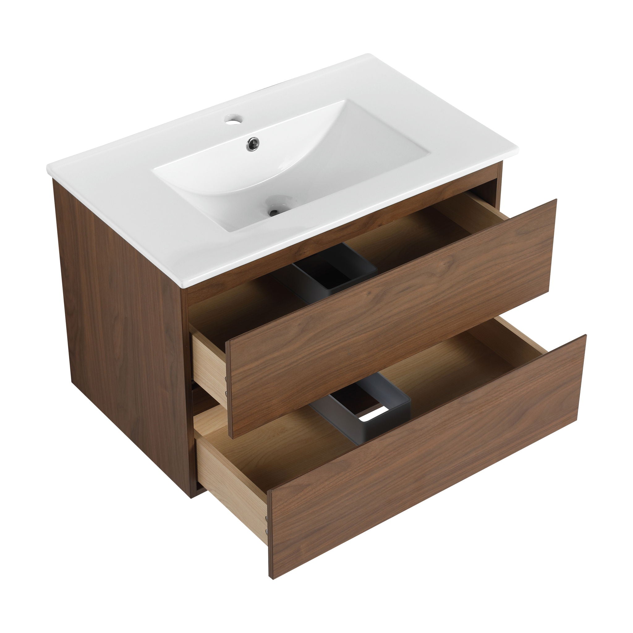 Wall Mounted Bathroom Vanity & Sink, 2 Soft Close Drawers